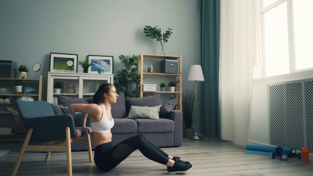 runner exercising at home